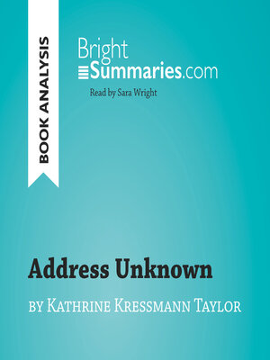 cover image of Address Unknown by Kathrine Kressmann Taylor (Book Analysis)